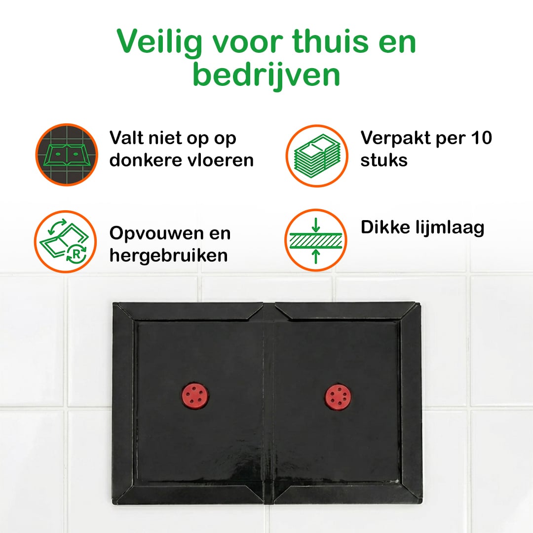 Ronada ratten en muizen lijmplank zwart (10 stuks)