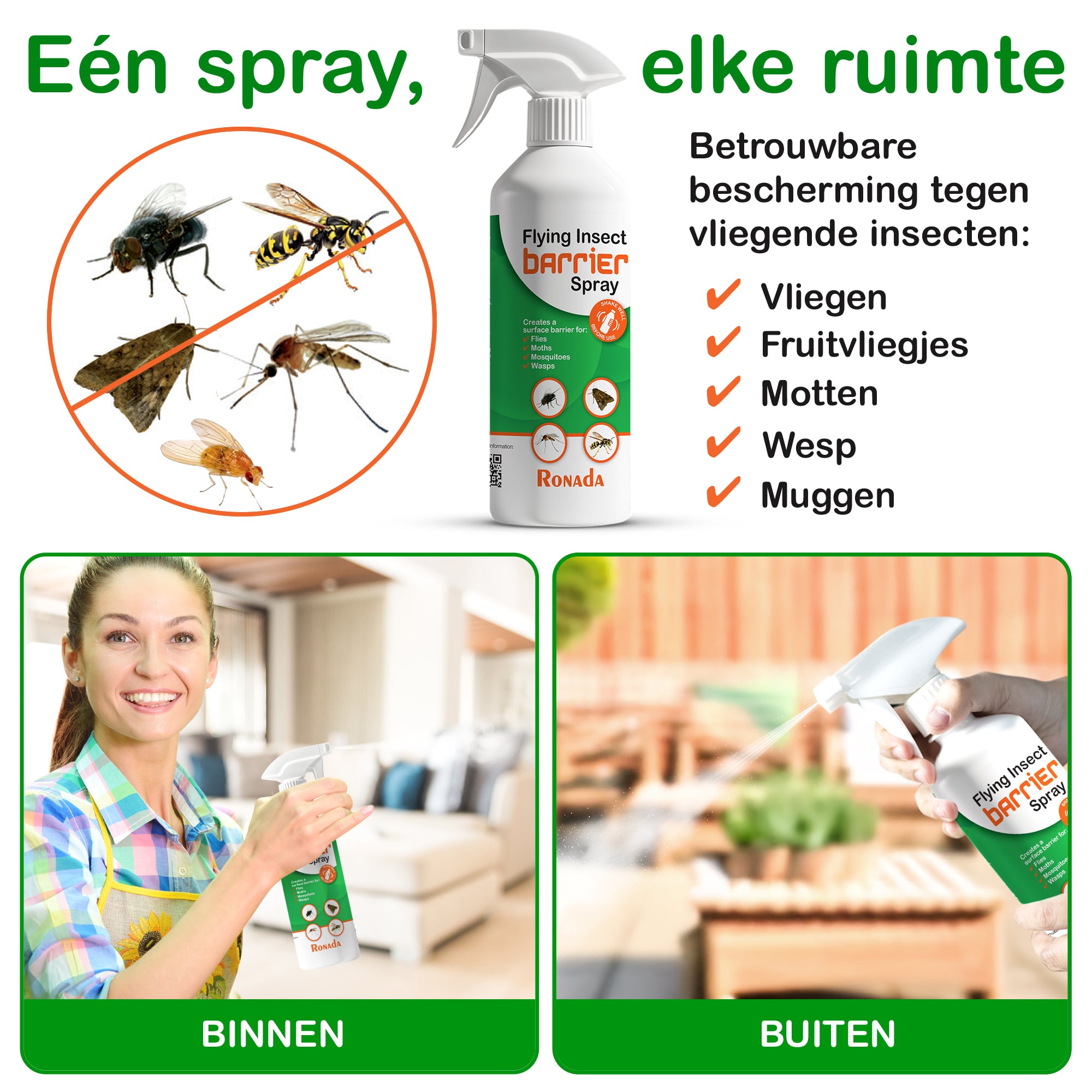Ronada Vliegende Insecten Barrière Spray