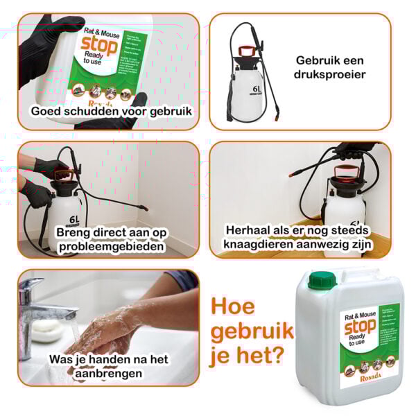 Spray tegen muizen en ratten 5 liter