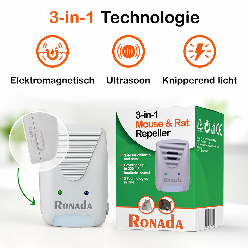 Muizen en rattenverjager (3 in 1)