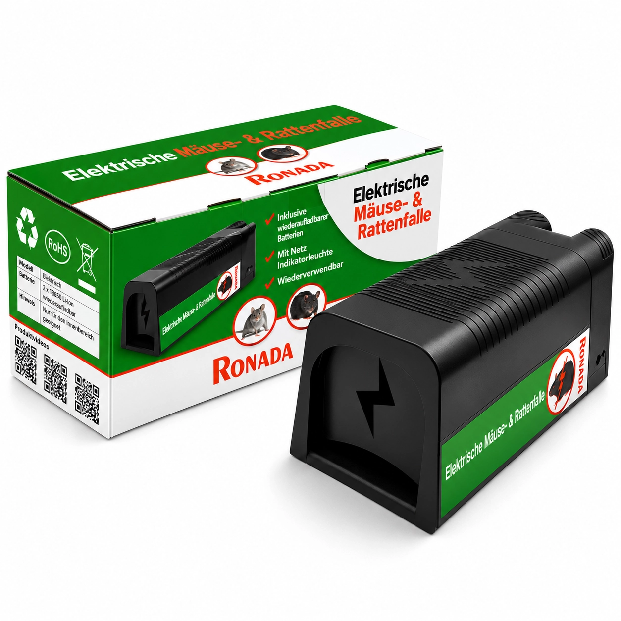 Ronada Elektrische Mäuse- und Rattenfalle