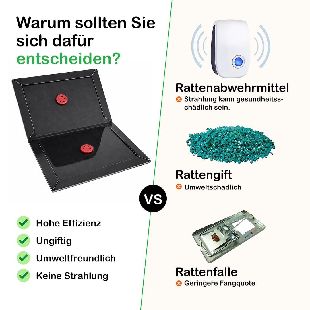 Ronada Klebefalle schwarz klein (10 Stück)