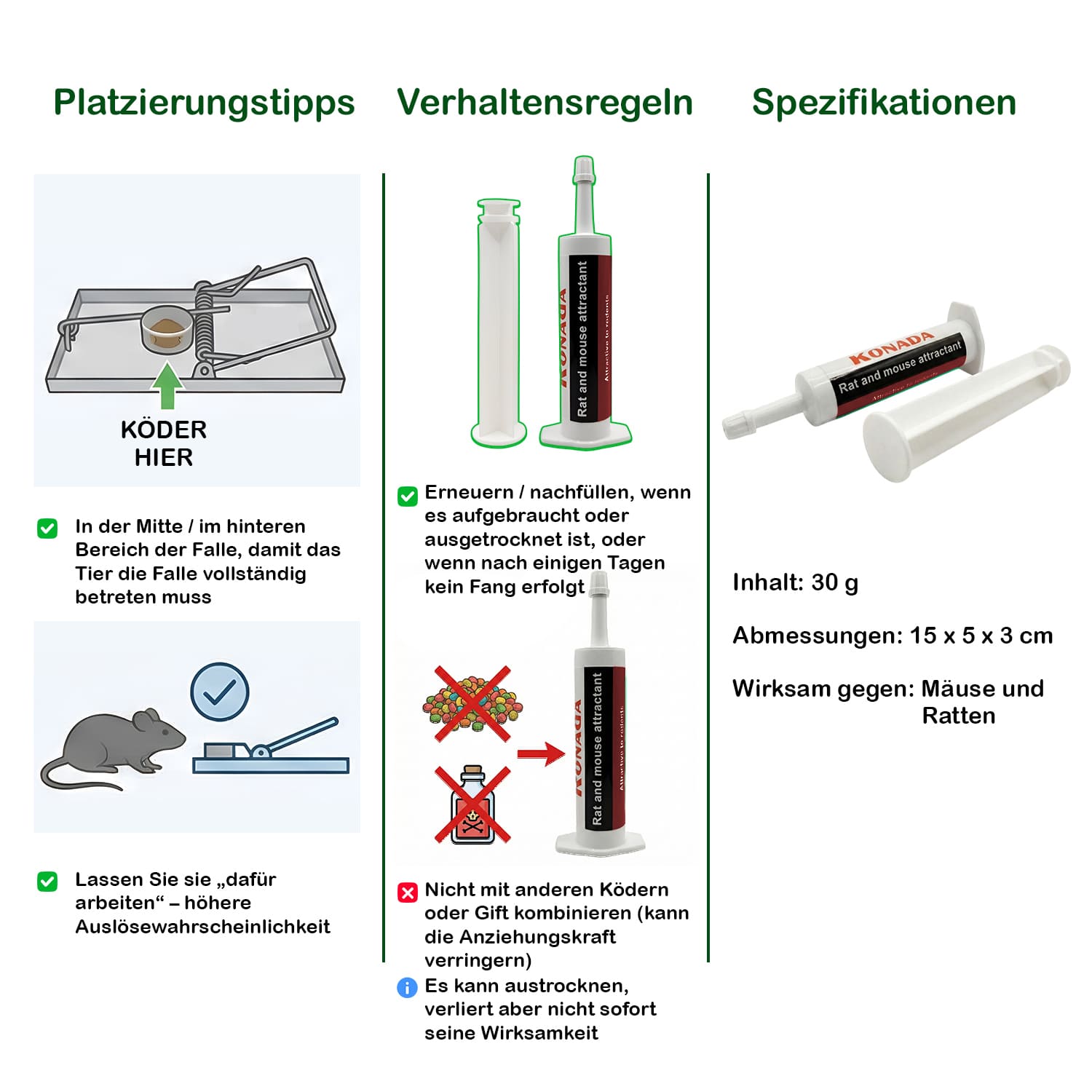 Ronada Ratten und Mäuse Lockstoff Speck