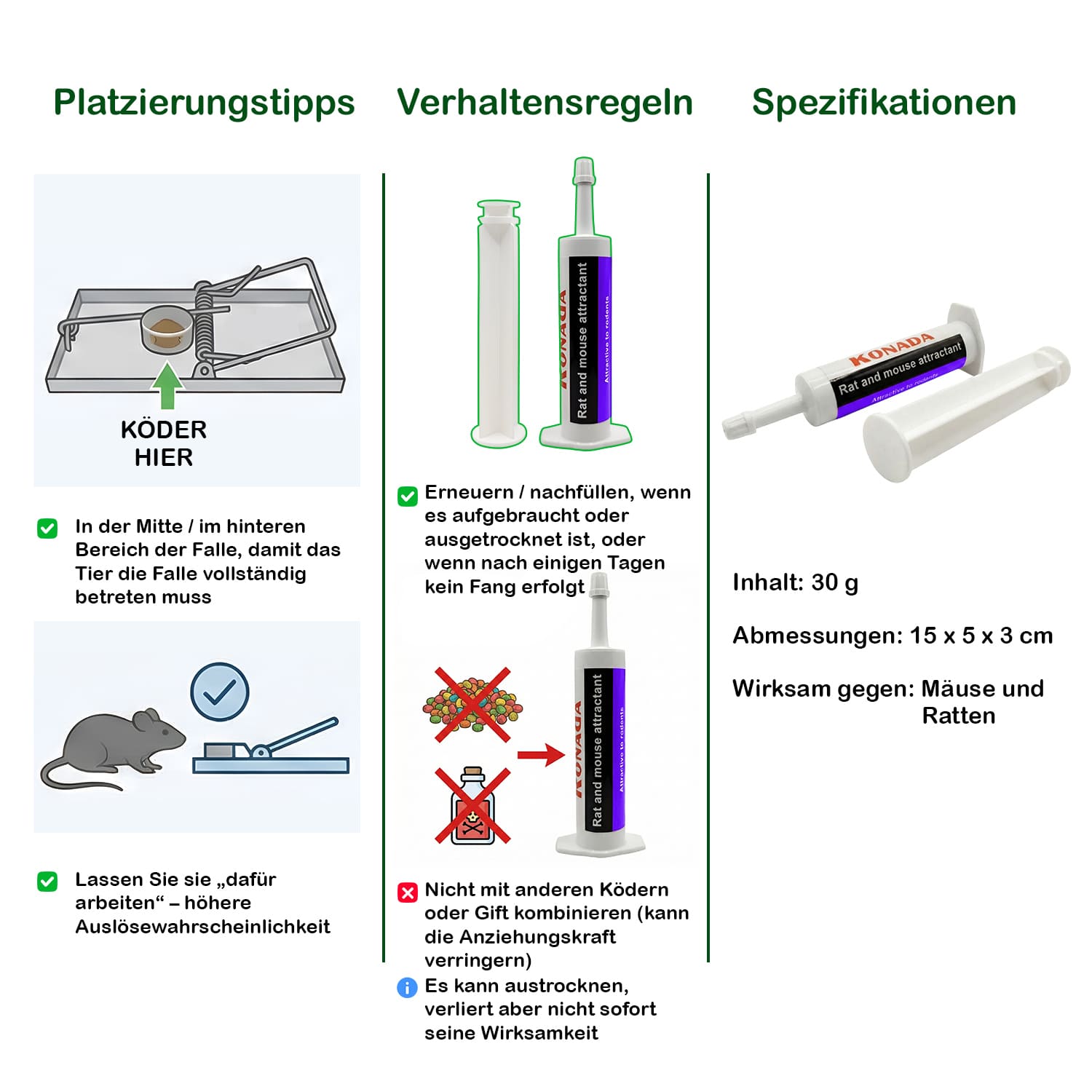 Ronada Ratten und Mäuse Lockstoff Schokolade