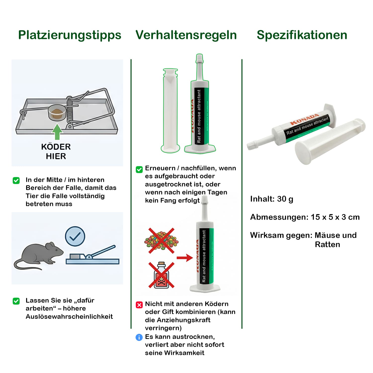Ronada Ratten und Mäuse Lockstoff Erdnuss