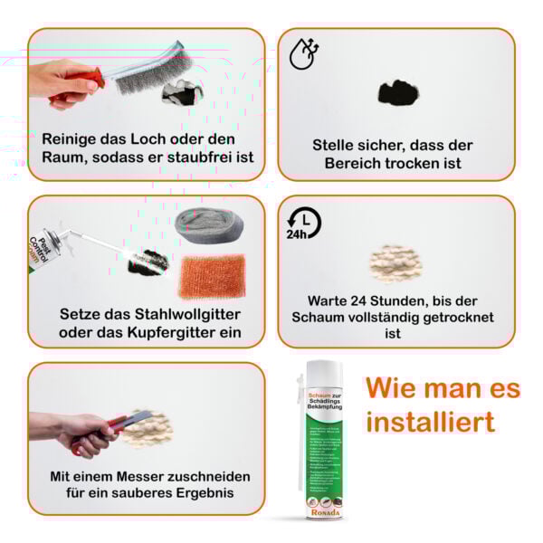 Montageschaum gegen Mäuse und Ratten 750 ml – Bild 3
