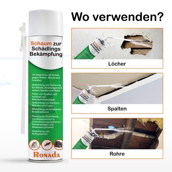 Montageschaum gegen Mäuse und Ratten 750 ml – Bild 5