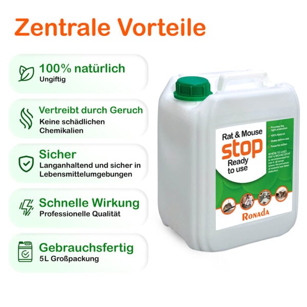 Spray gegen Mäuse und Ratten 5 Liter