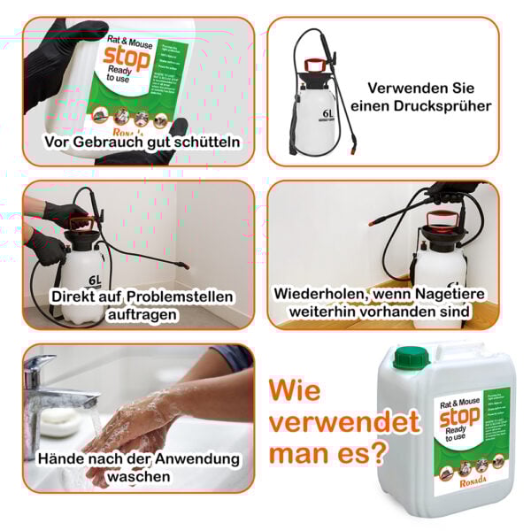 Spray gegen Mäuse und Ratten 5 Liter