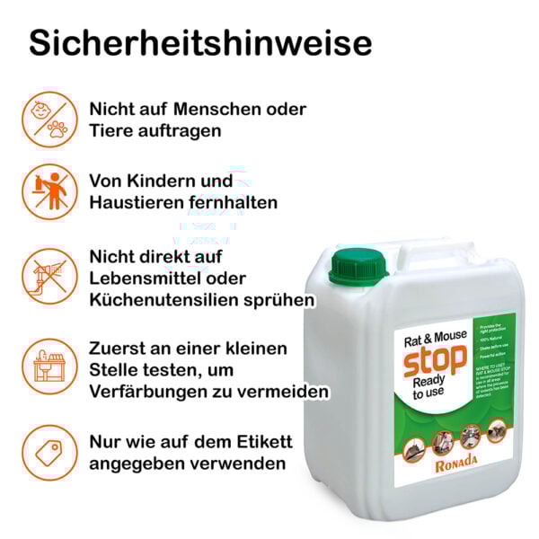 Spray gegen Mäuse und Ratten 5 Liter