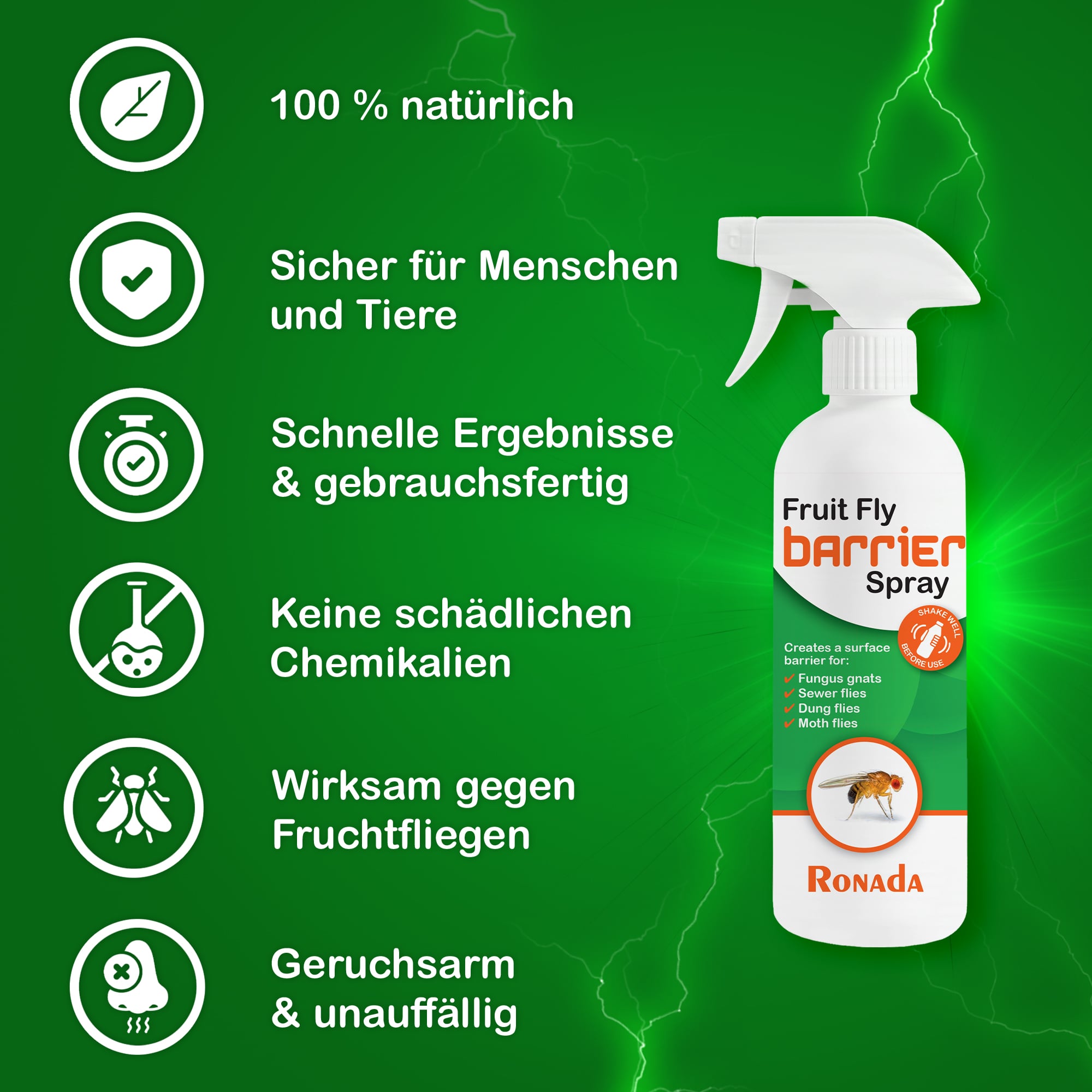 Ronada Spray gegen Fruchtfliegen