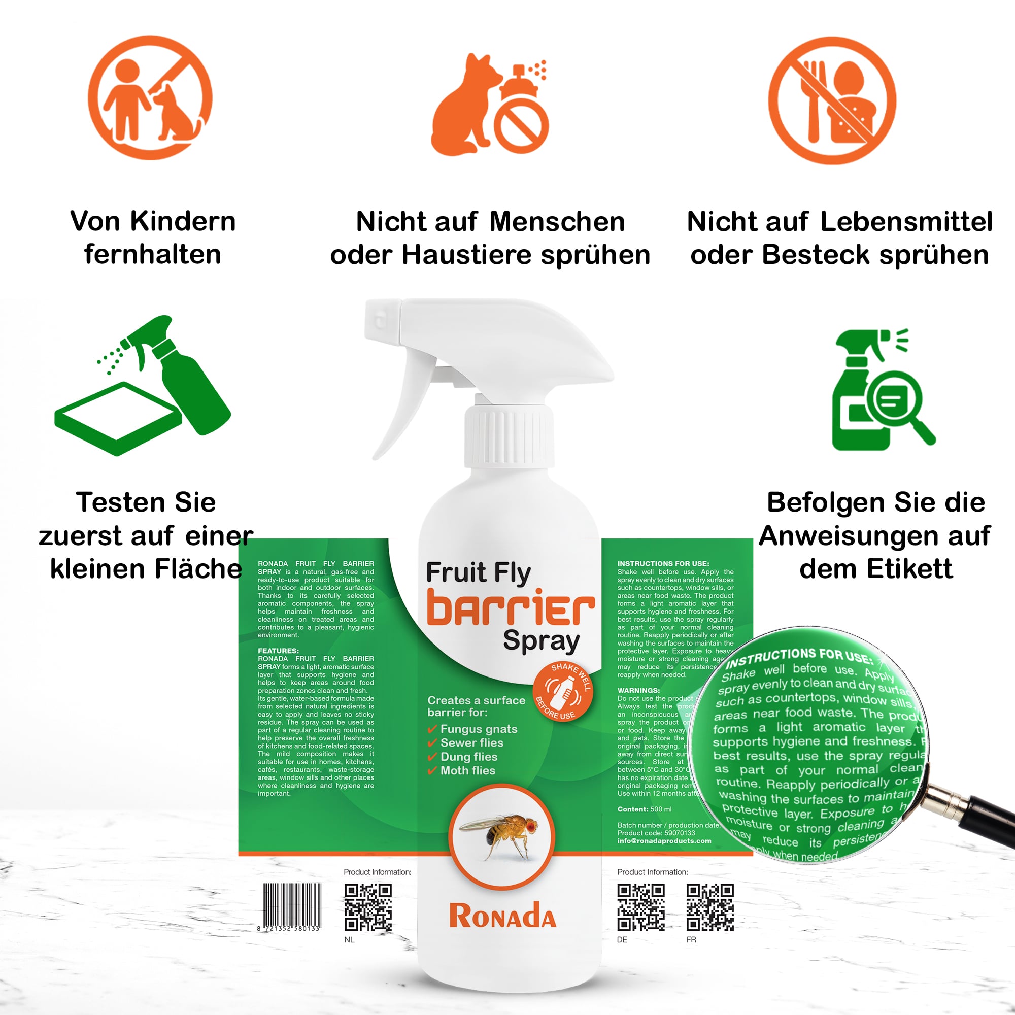 Ronada Spray gegen Fruchtfliegen