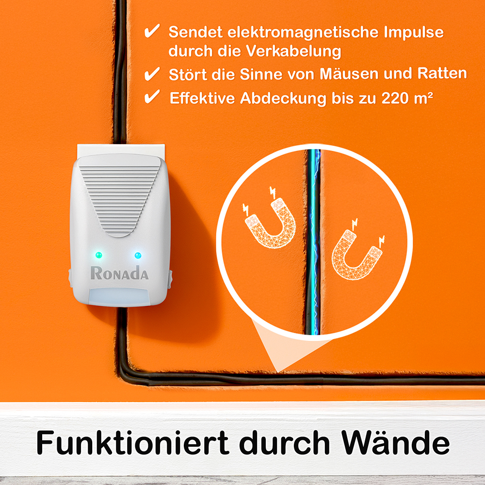 Ratten- und Mäusevertreiber mit 3 Technologien