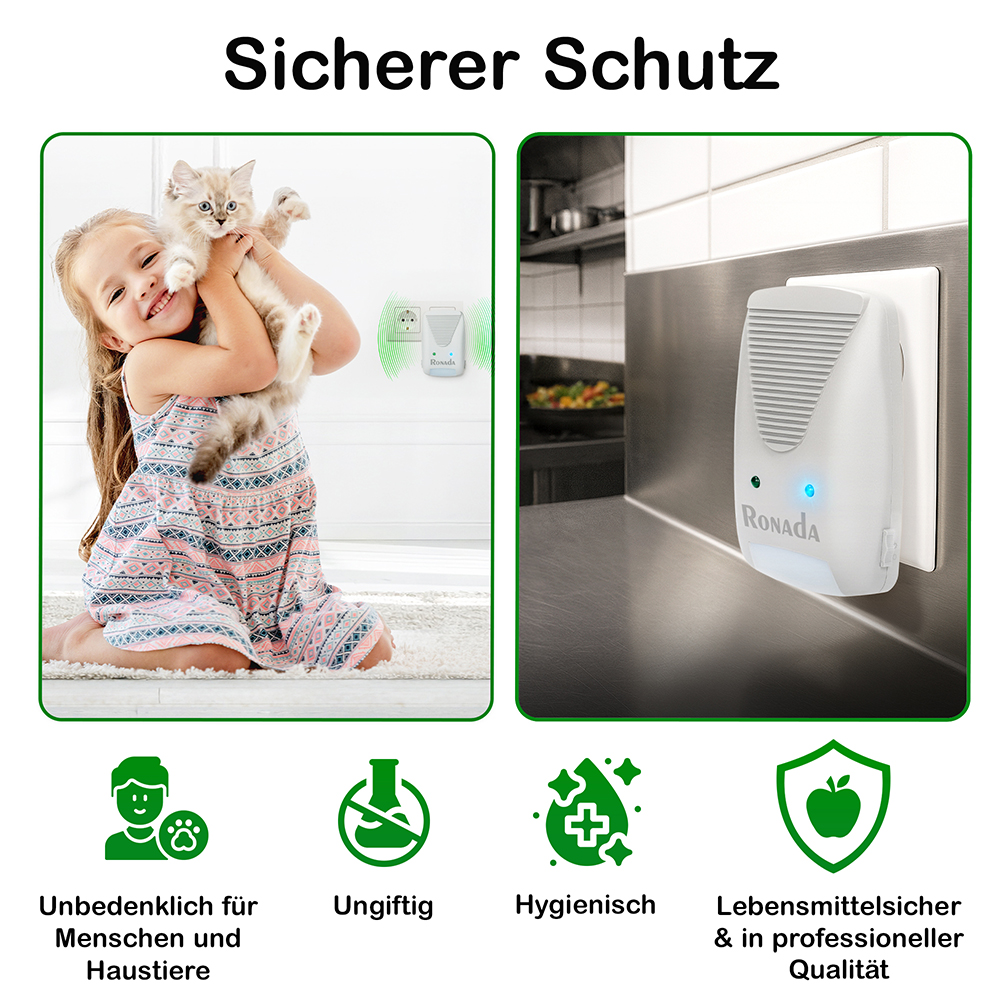 Ratten- und Mäusevertreiber mit 3 Technologien