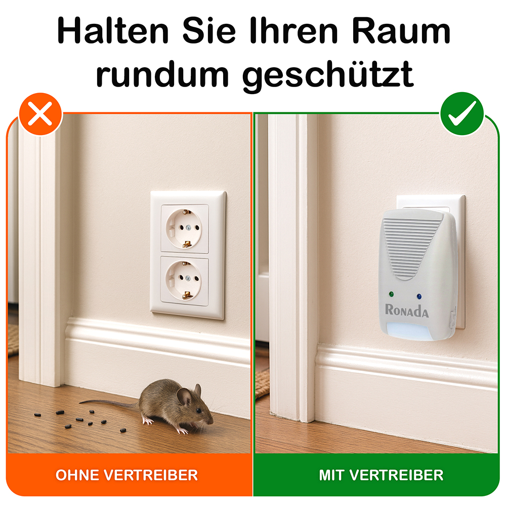 Ratten- und Mäusevertreiber mit 3 Technologien