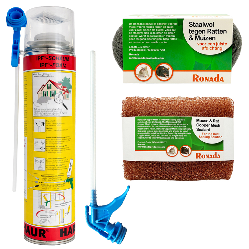 Montageschaum gegen Mäuse und Ratten Komplettset