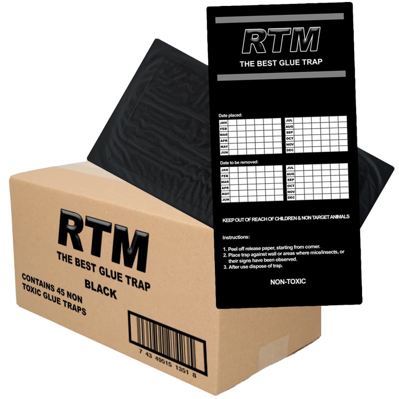 Mäuse Klebefalle Trapper RTM Schwarz (45 Stück)