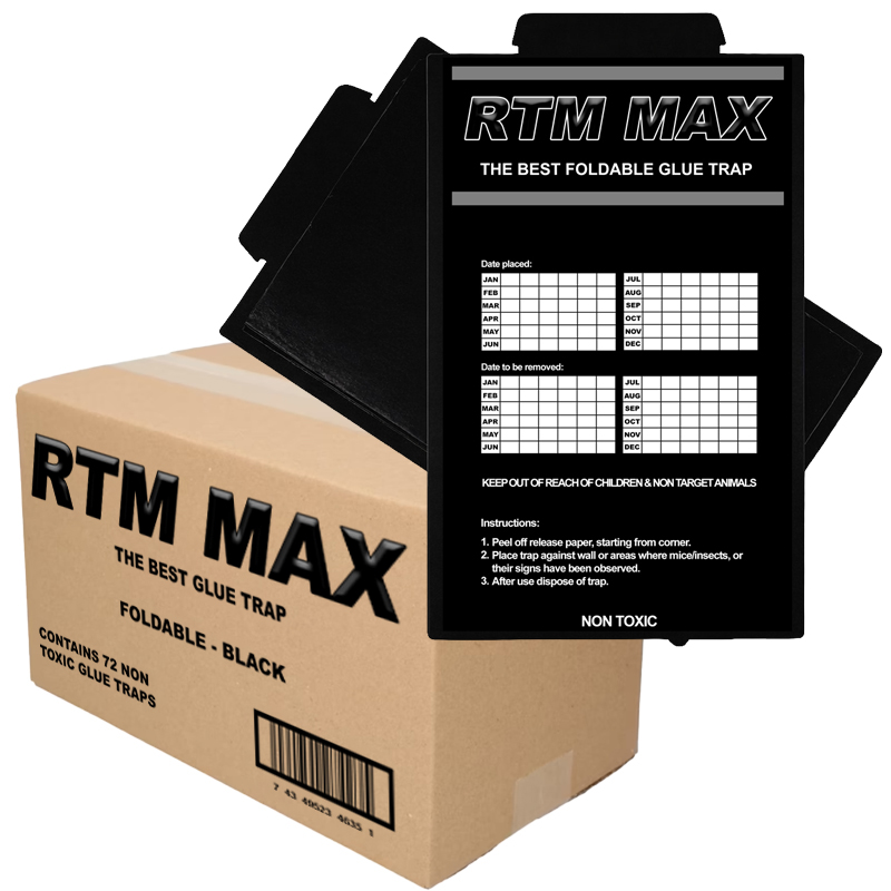 Trapper RTM Max Mäuse Klebefalle Schwarz (72 Stück)