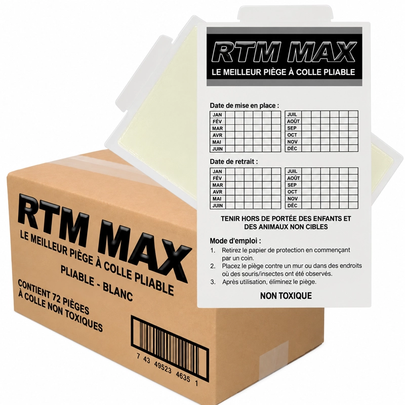 Plaques de glu pour souris Trapper RTM Max (72 pièces)
