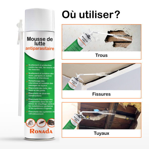 Mousse expansive contre les souris et les rats 750 ml – Image 5