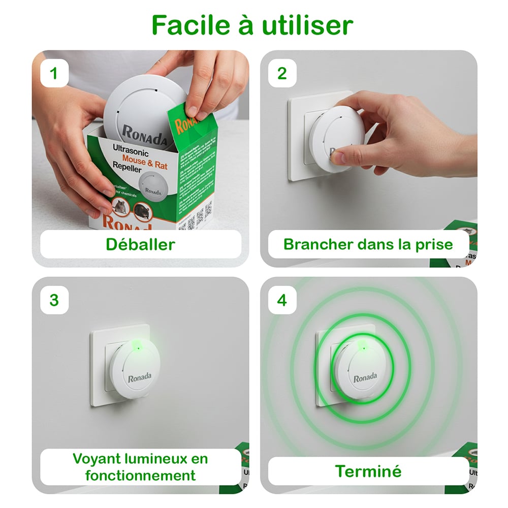 Répulsif ultrasonique pour souris et rats