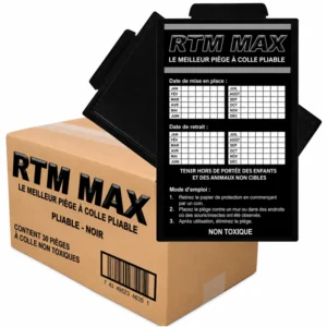 Plaques de glu pour souris Trapper RTM noires (45 pièces)